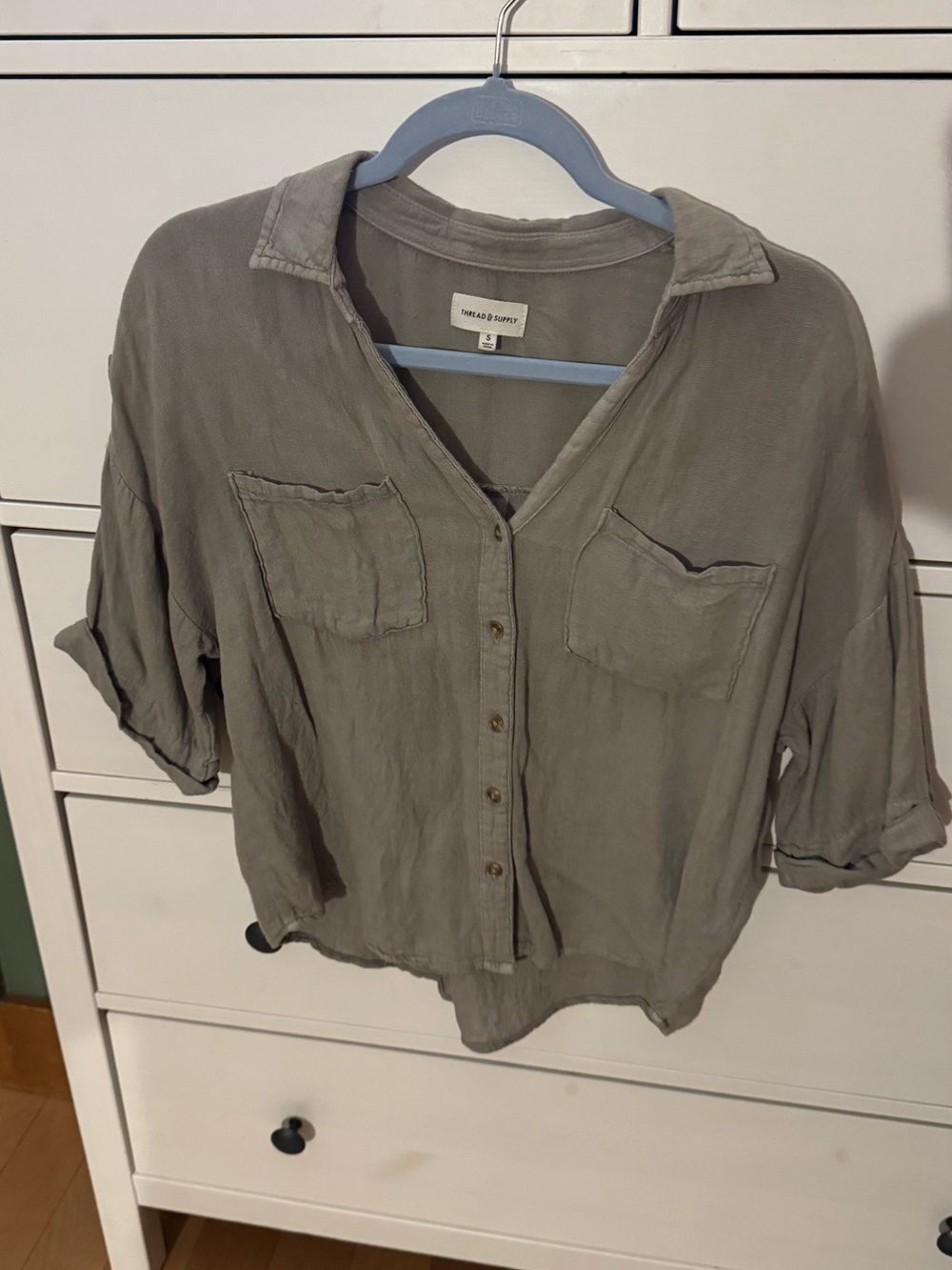 Thread & Supply Olive Green Button-Down Shirt